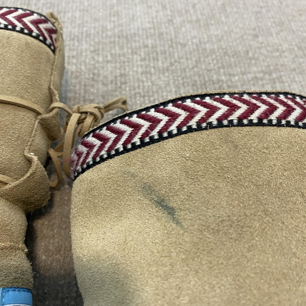 TOMS Boots Womens Size 6.5 Beige Suede Faux Fur Lined Mid Calf Boho Moccasin - Picture 5 of 12